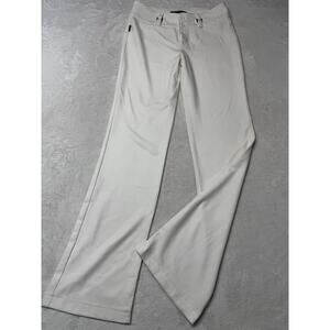 Hugo Boss Flare Leg White Stretch Slacks Rave Minimalist Tailored Women SZ L